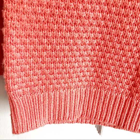 Hinge Coral Orange V-Neck Soft Wool Cashmere Blend Sweater Small - Picture 9 of 16